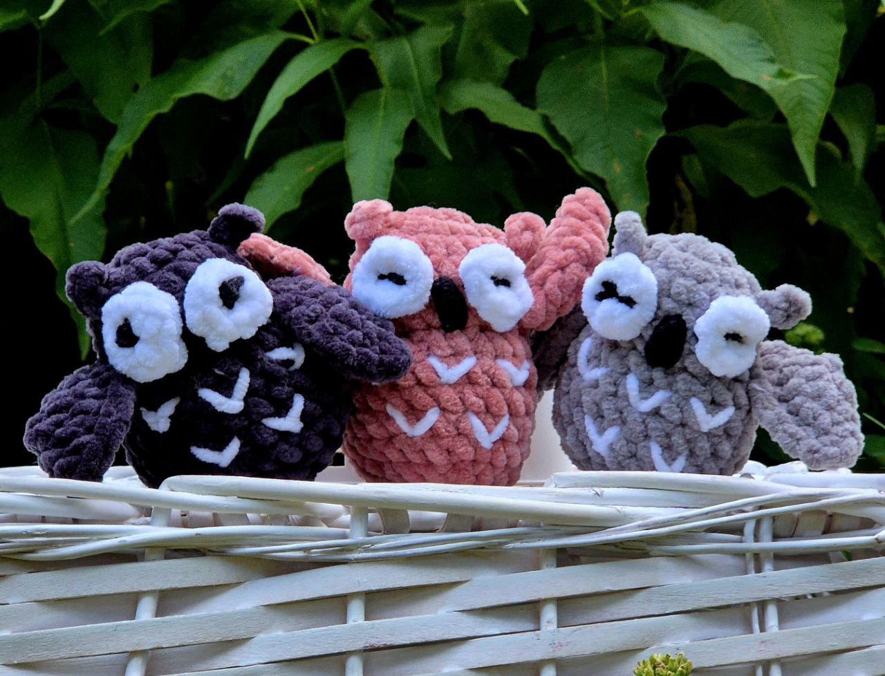 Mini Plush Crochet Owl | Handmade Amigurumi Soft Toy