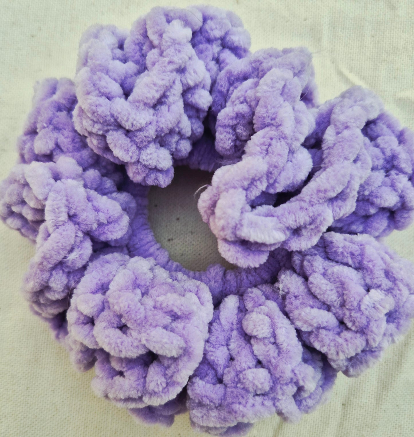 Handmade Crochet Plush Scrunchies | Soft Yarn Hair Ties – Cozy, Colorful & Gentle on Hair