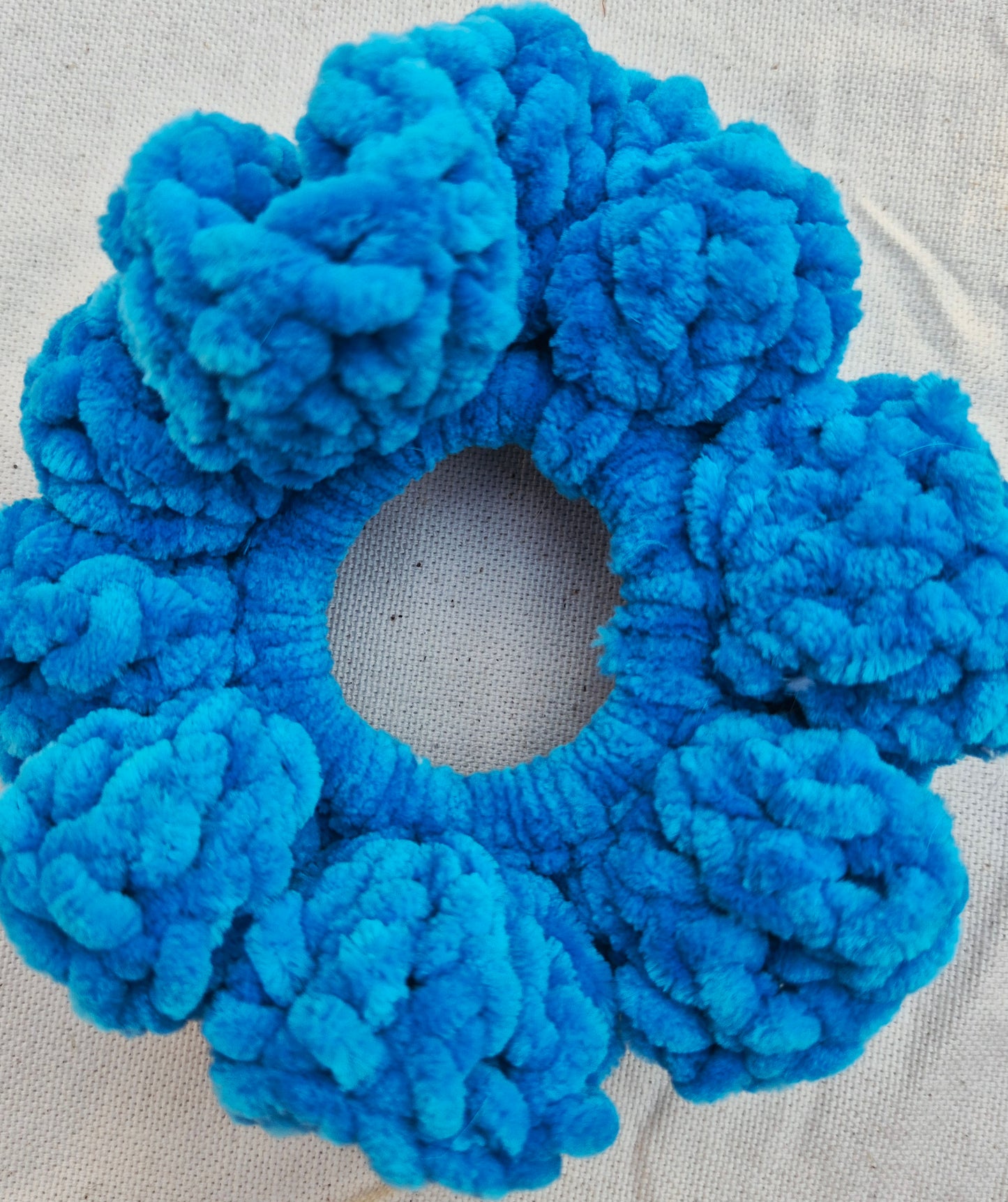 Handmade Crochet Plush Scrunchies | Soft Yarn Hair Ties – Cozy, Colorful & Gentle on Hair