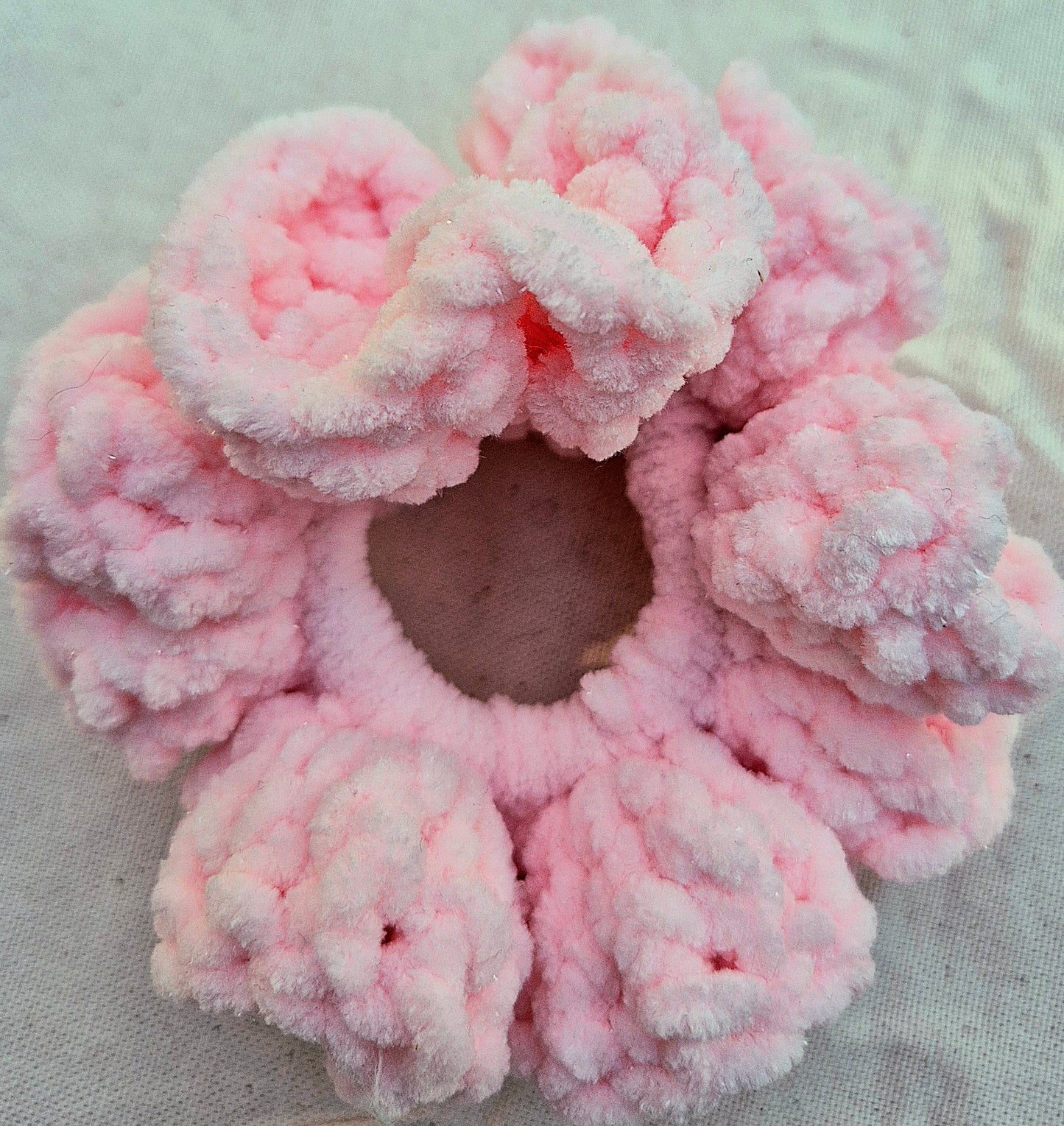 Handmade Crochet Plush Scrunchies | Soft Yarn Hair Ties – Cozy, Colorful & Gentle on Hair