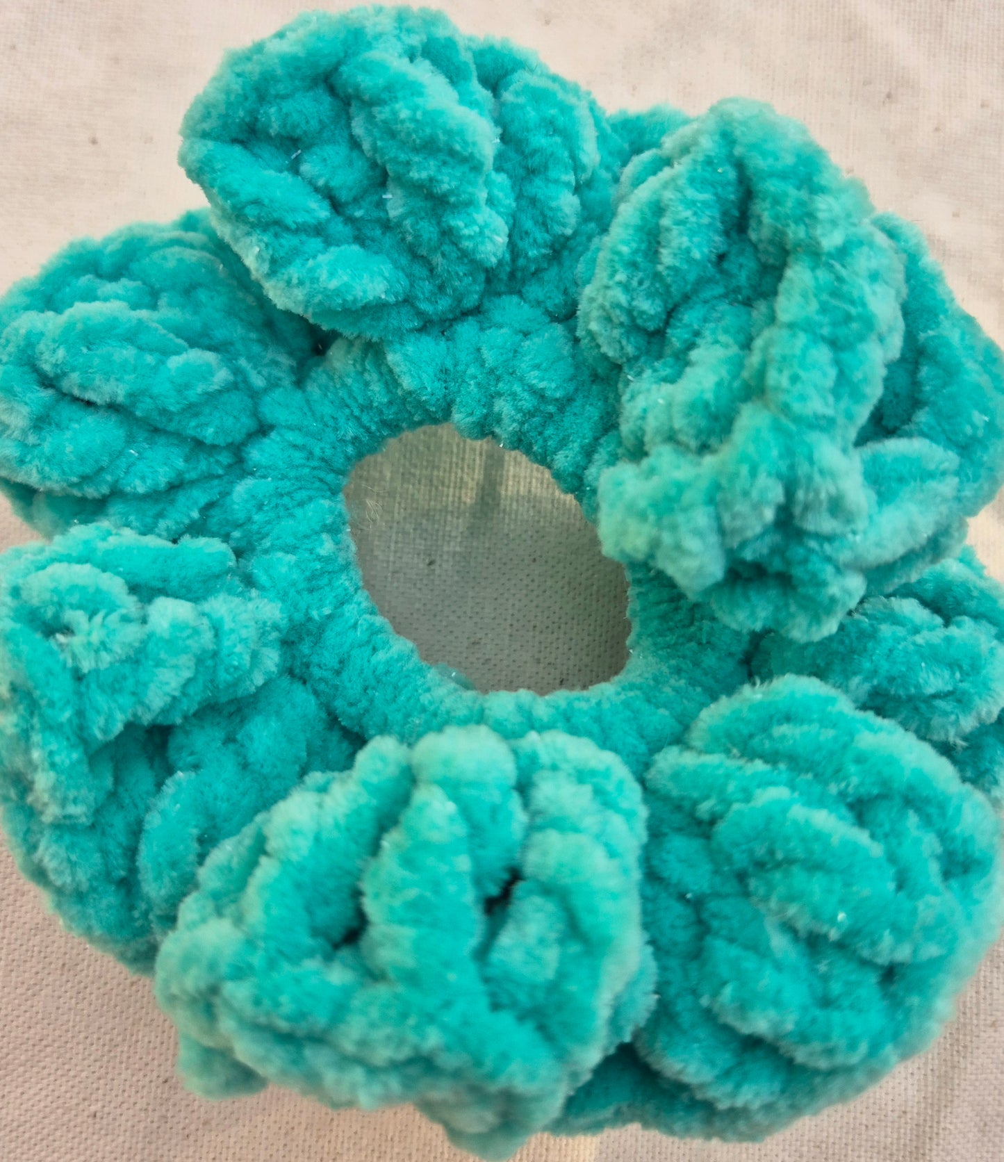 Handmade Crochet Plush Scrunchies | Soft Yarn Hair Ties – Cozy, Colorful & Gentle on Hair