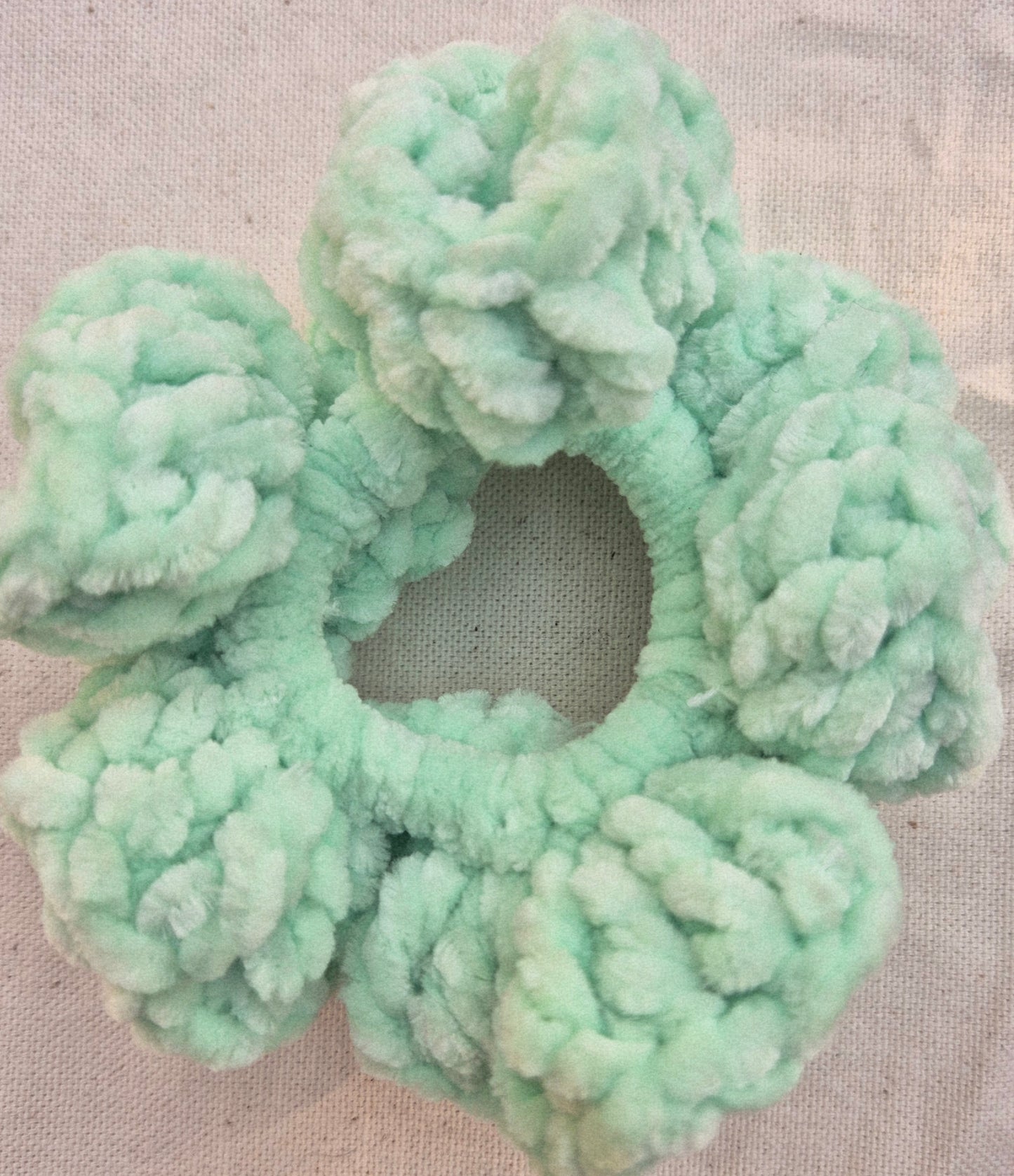 Handmade Crochet Plush Scrunchies | Soft Yarn Hair Ties – Cozy, Colorful & Gentle on Hair